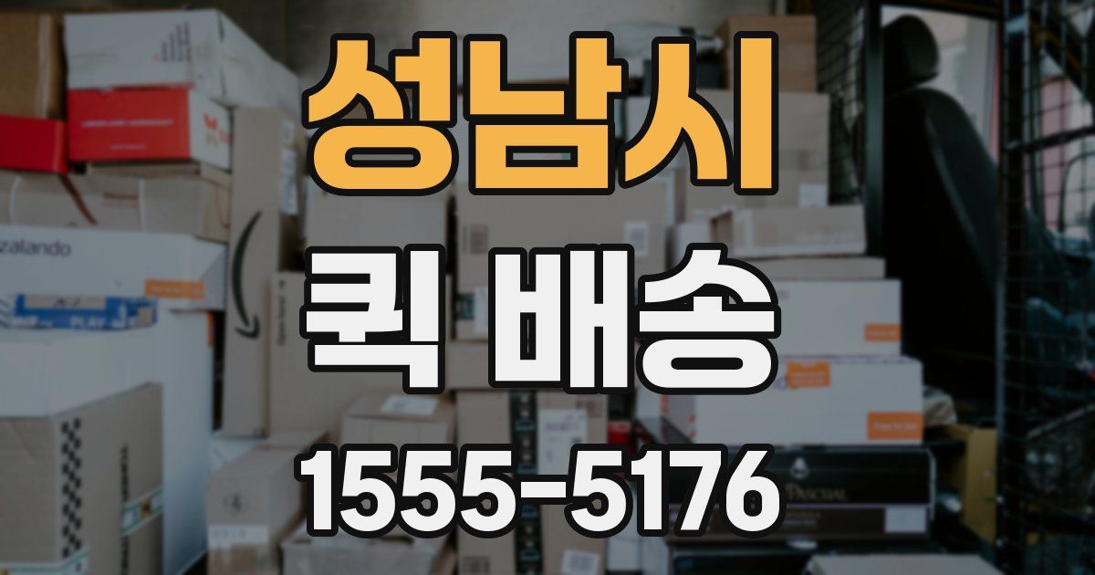 성남시 퀵 배송