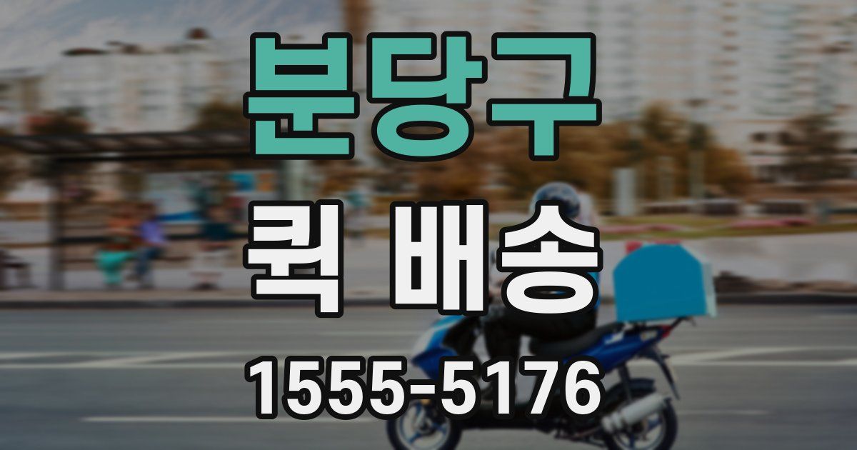분당구 퀵 배송