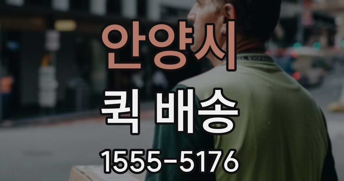 안양시 퀵 배송