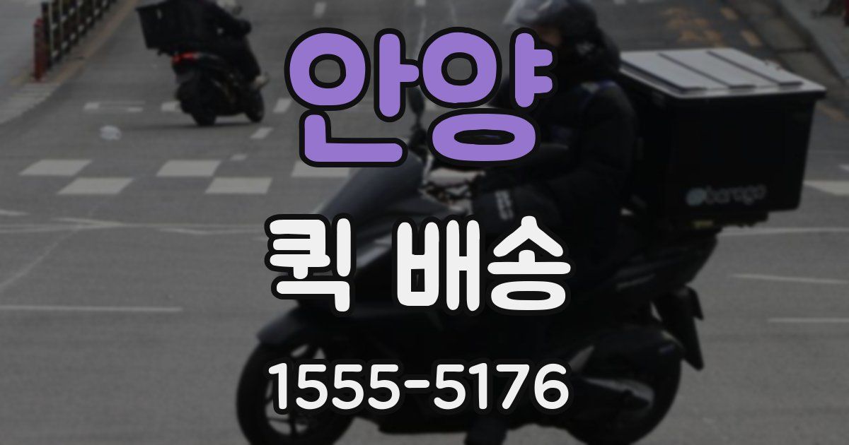 안양 퀵 배송