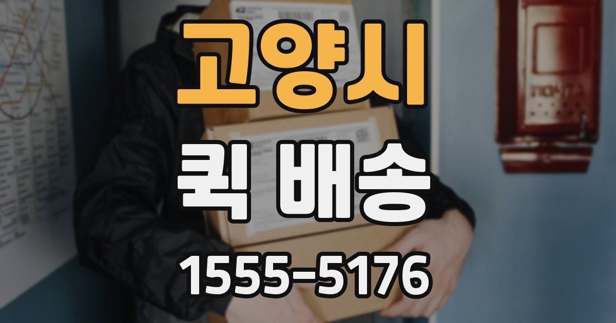 고양시 퀵 배송