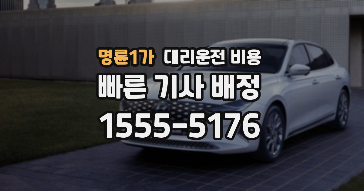 명륜1가 대리운전 가격