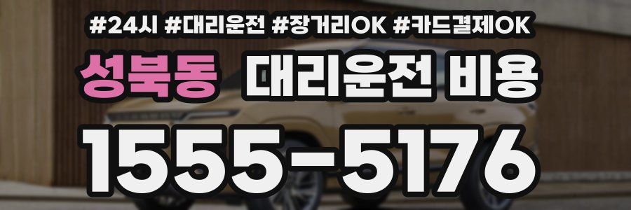 성북동 대리운전 비용