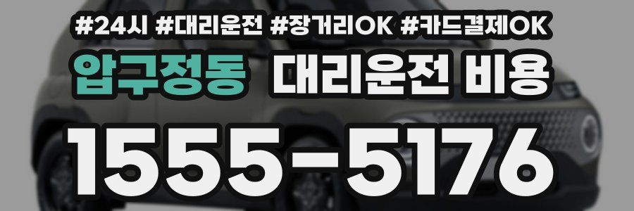 압구정동 대리운전 비용