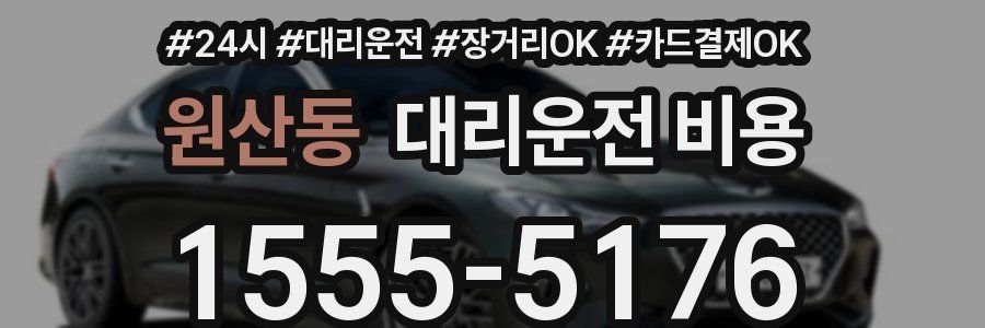 원산동 대리운전 비용