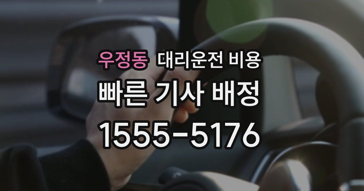 우정동 대리운전 가격