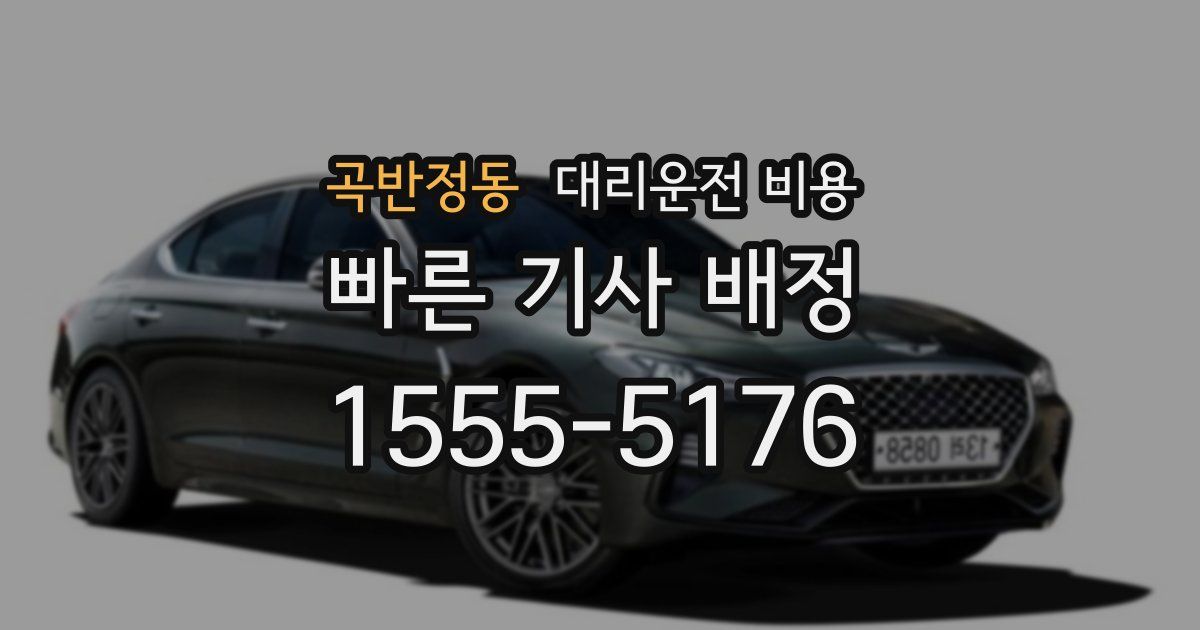 곡반정동 대리운전 가격