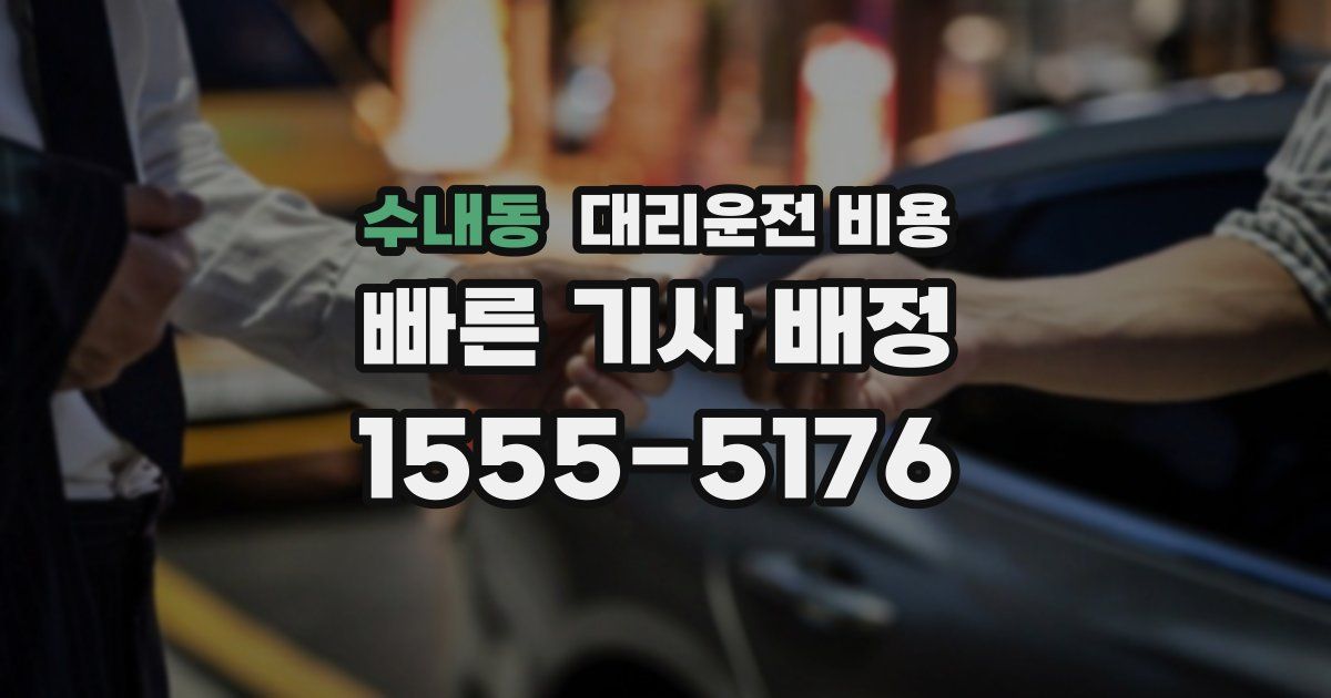 수내동 대리운전 가격