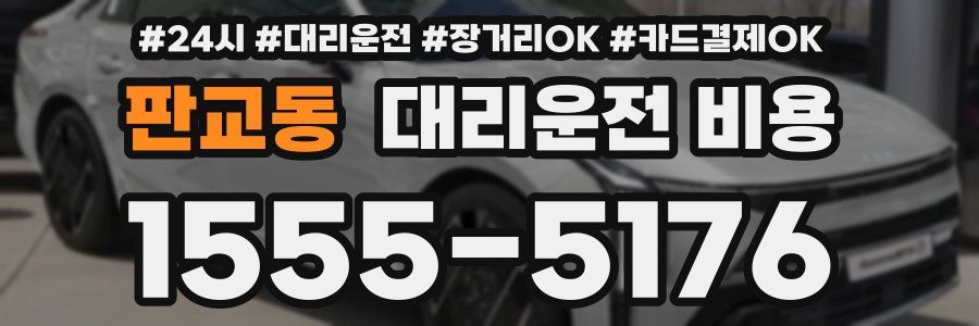 판교동 대리운전 비용