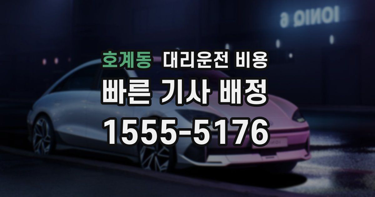 호계동 대리운전 가격