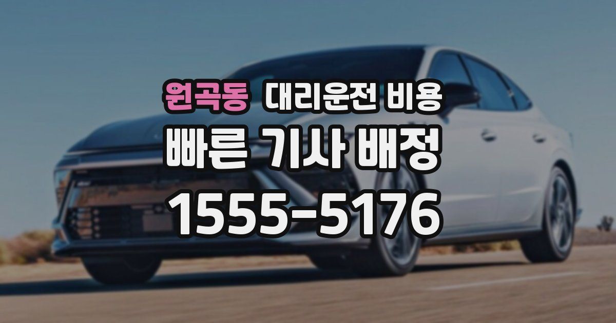 원곡동 대리운전 가격