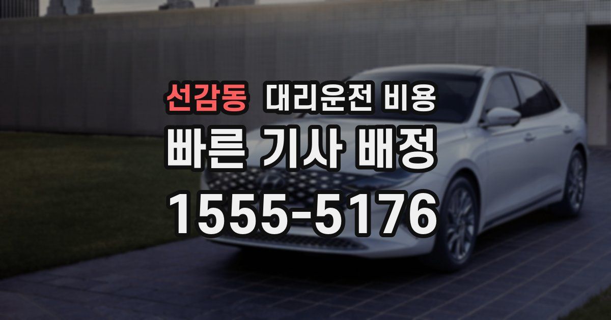 선감동 대리운전 가격