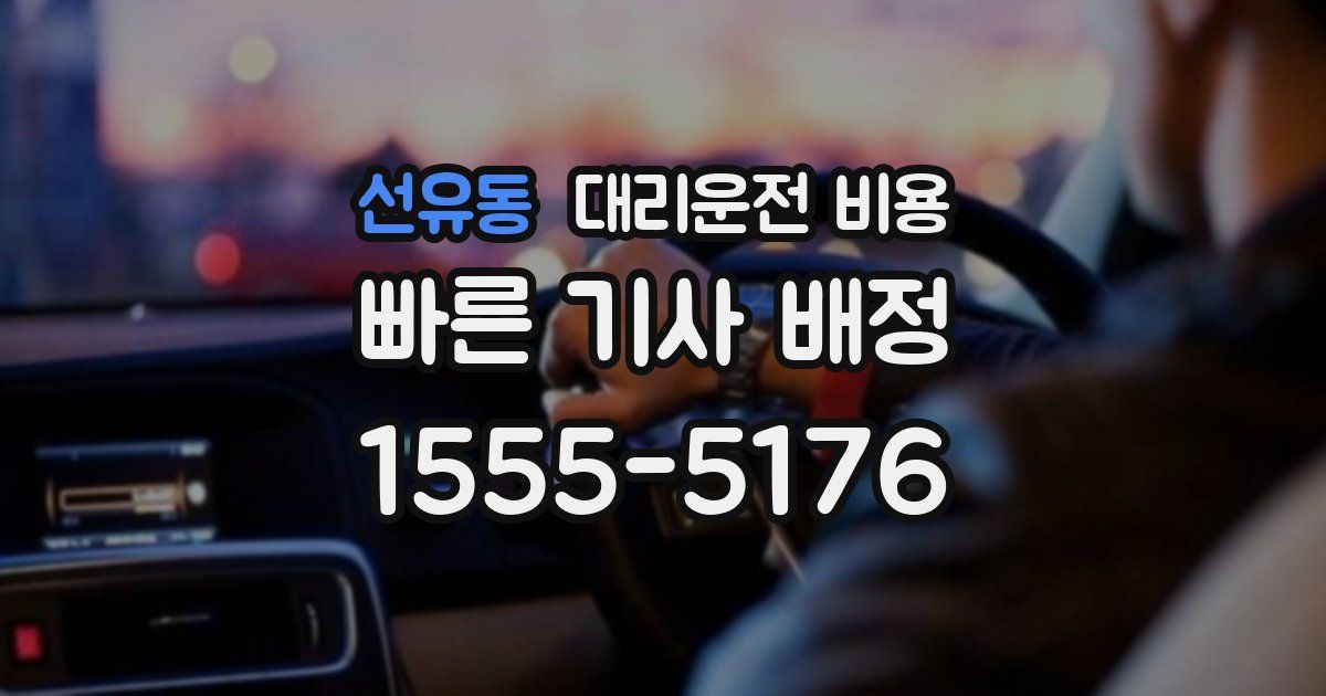 선유동 대리운전 가격