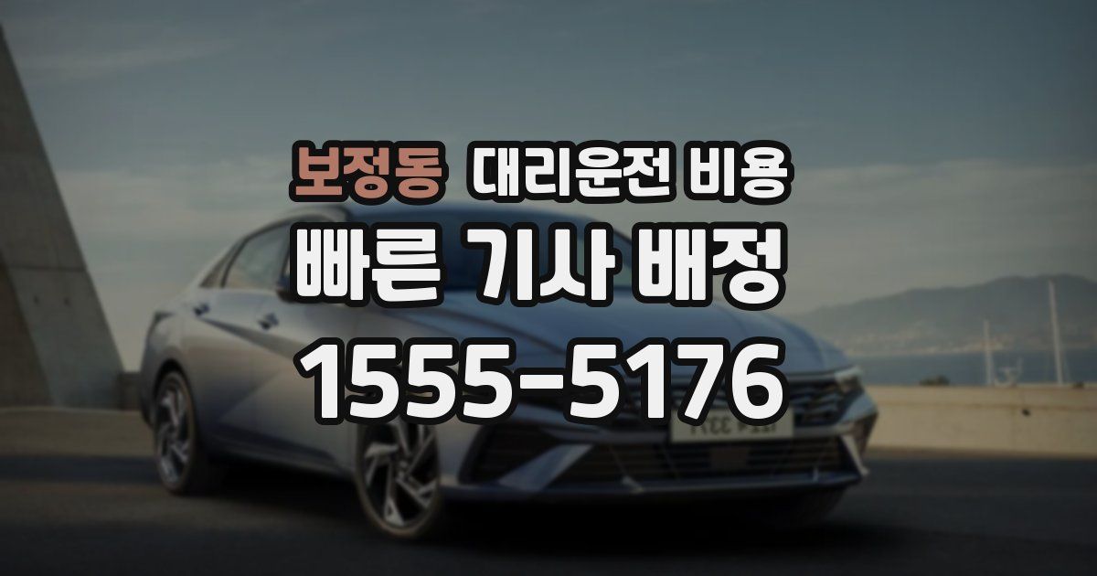 보정동 대리운전 가격