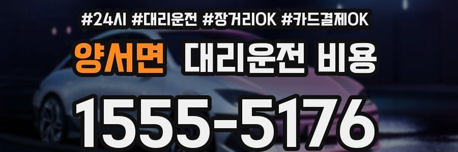 양서면 대리운전 비용