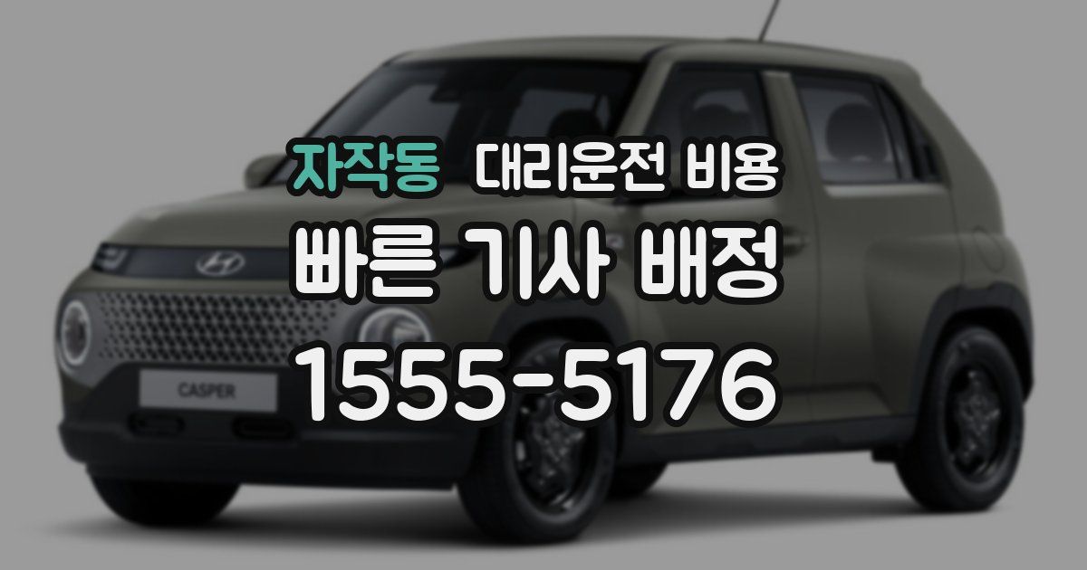 자작동 대리운전 가격