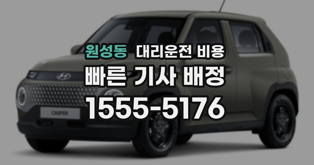 원성동 대리운전 가격