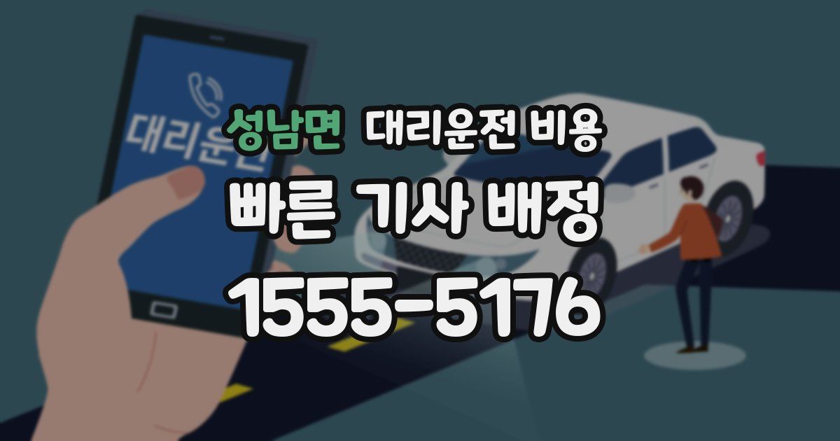 성남면 대리운전 가격