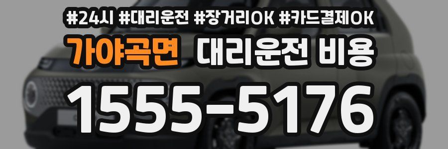가야곡면 대리운전 비용