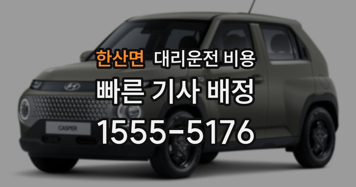 한산면 대리운전 가격