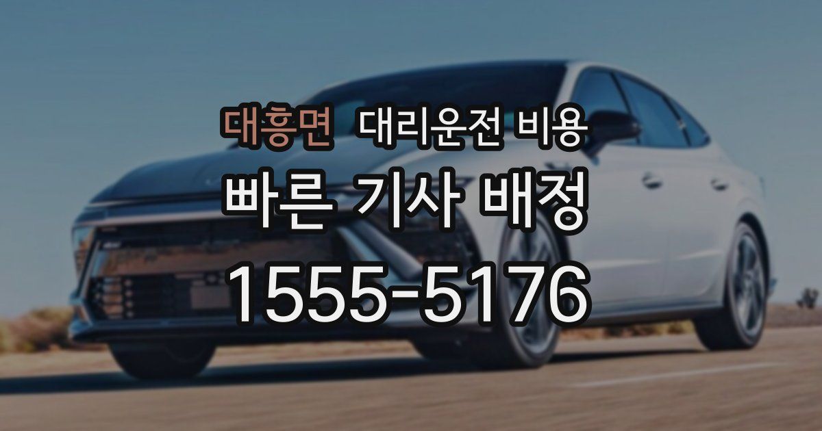 대흥면 대리운전 가격