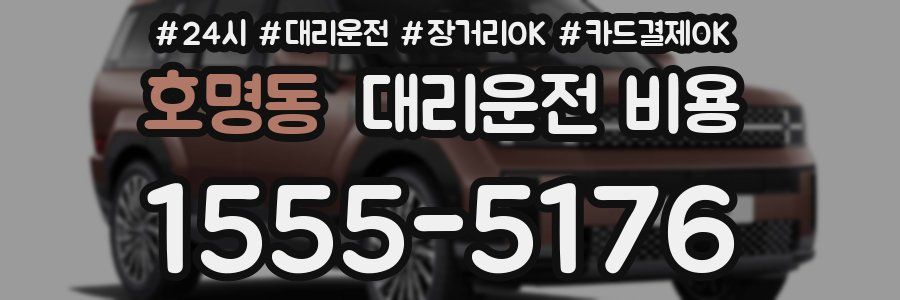 호명동 대리운전 비용