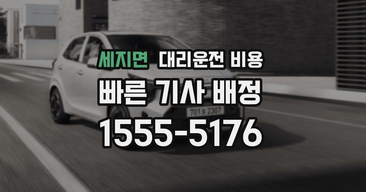 세지면 대리운전 가격