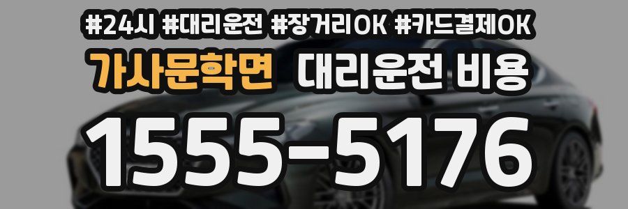 가사문학면 대리운전 비용