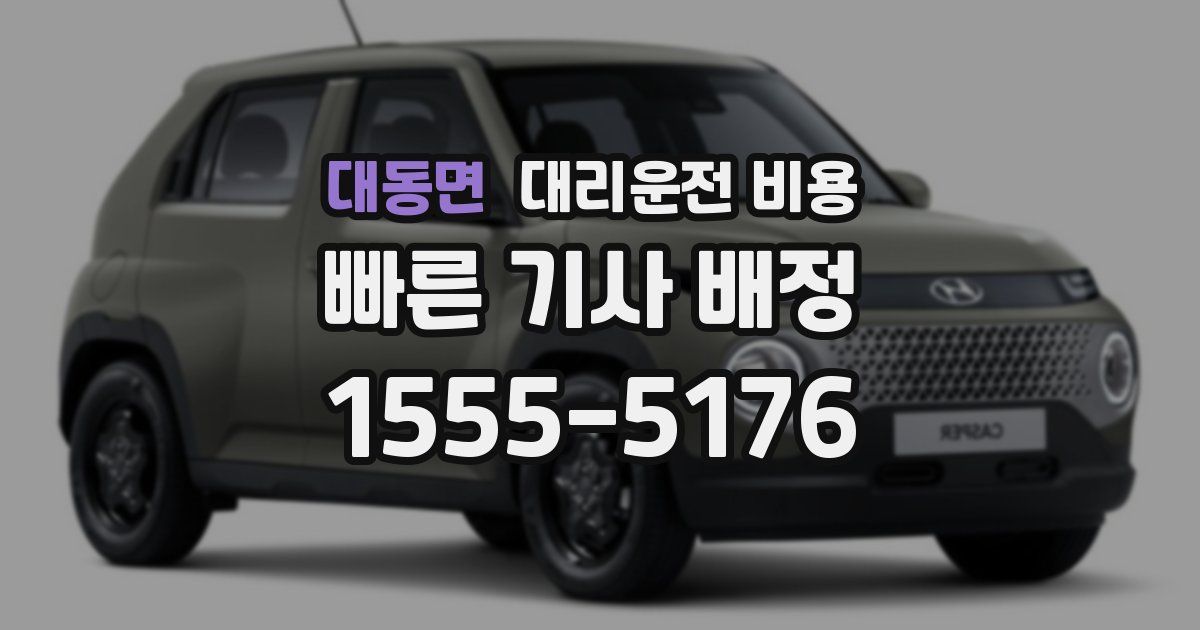 대동면 대리운전 가격