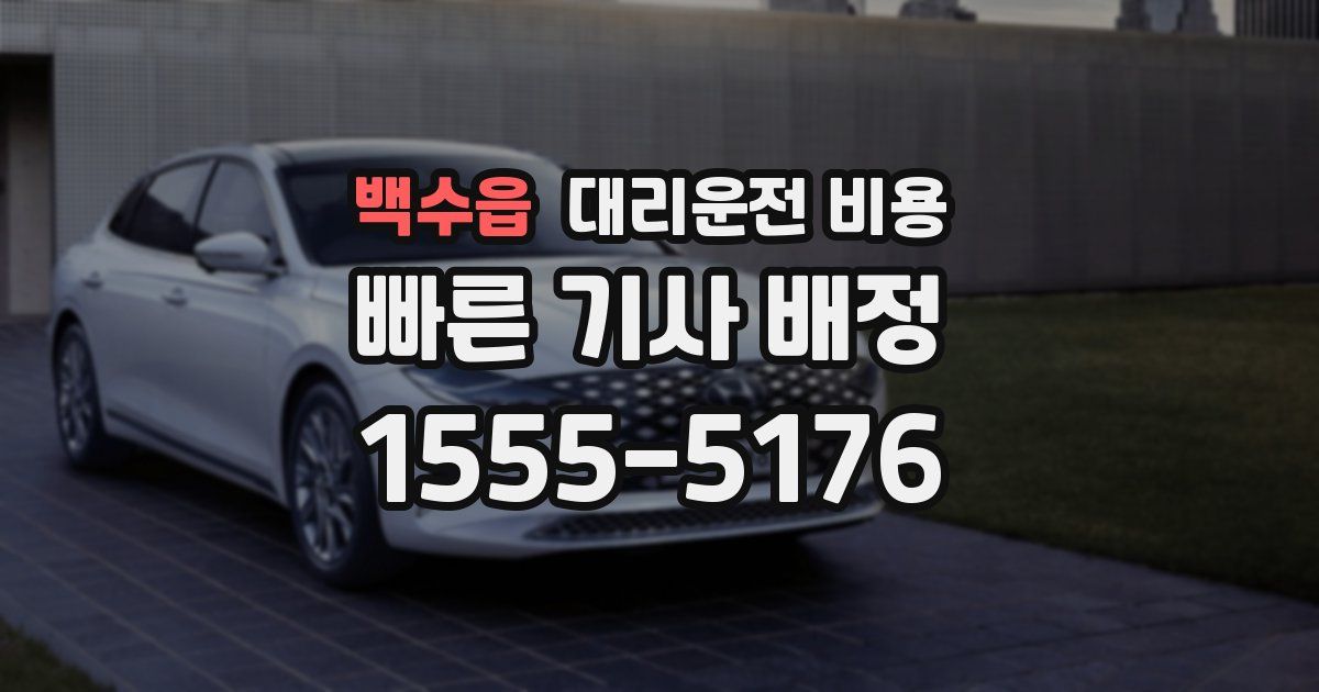 백수읍 대리운전 가격