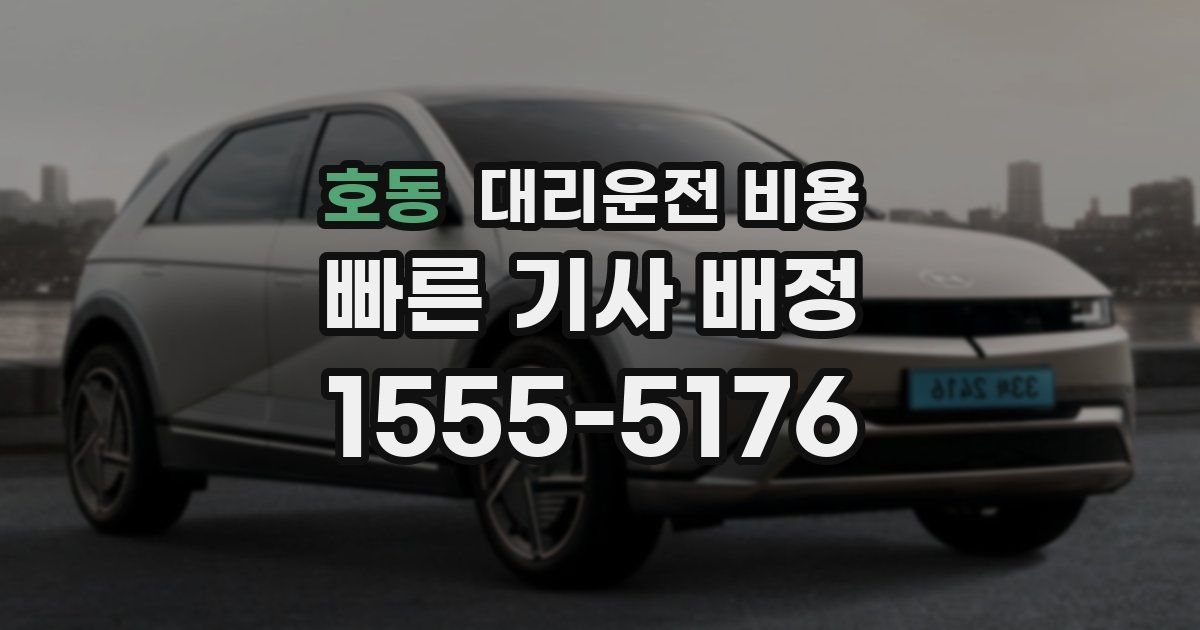 호동 대리운전 가격
