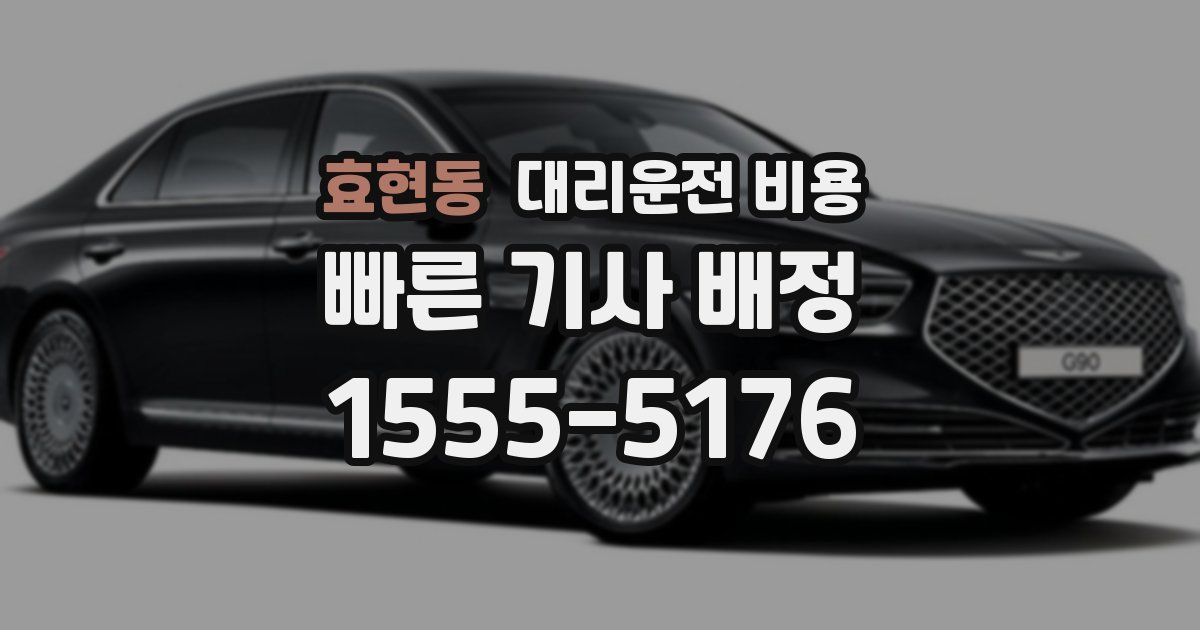 효현동 대리운전 가격