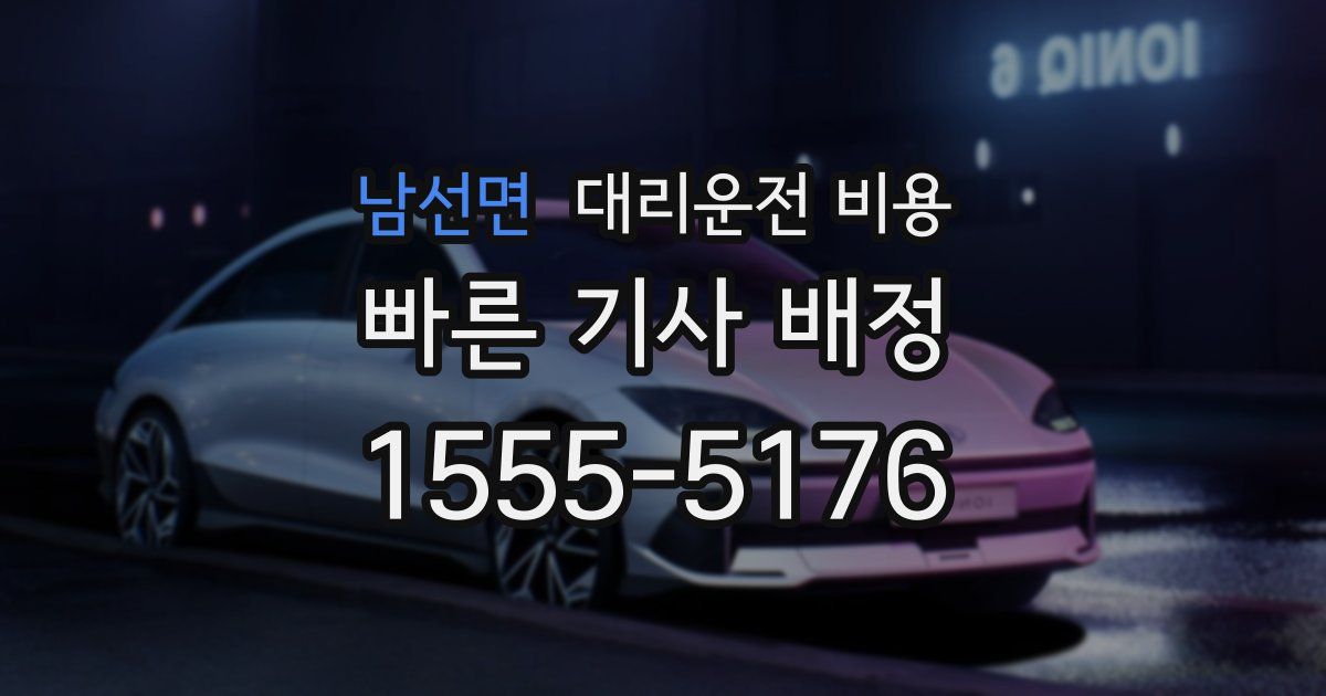 남선면 대리운전 가격