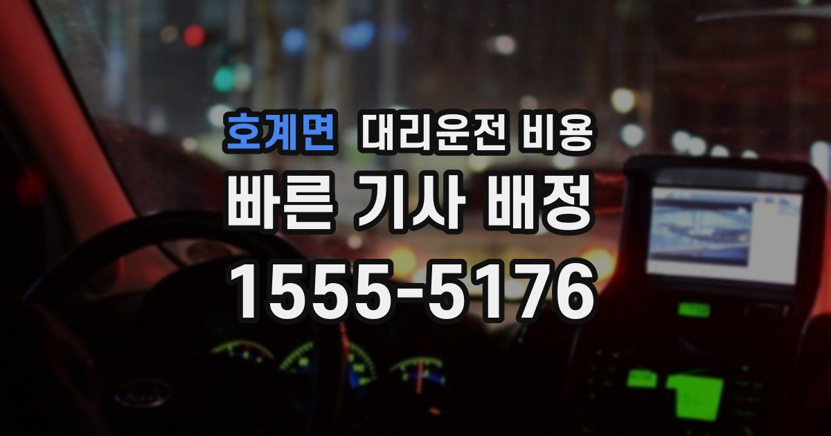 호계면 대리운전 가격