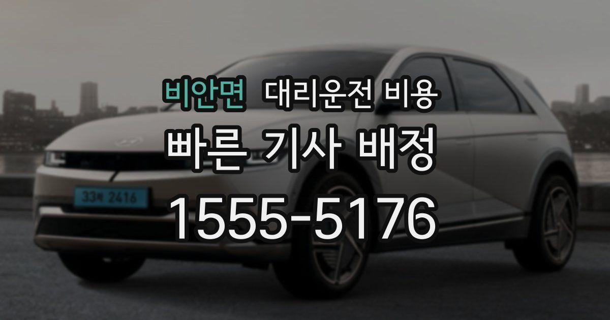 비안면 대리운전 가격