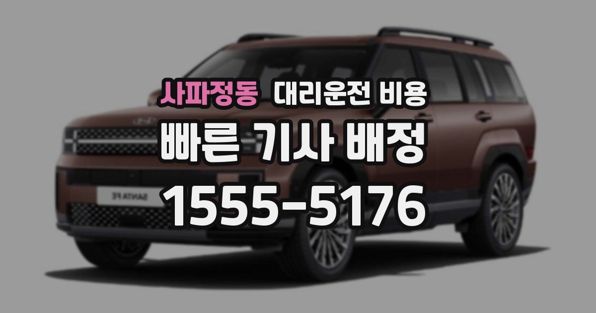 사파정동 대리운전 가격