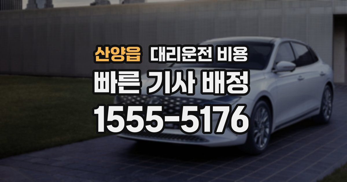 산양읍 대리운전 가격