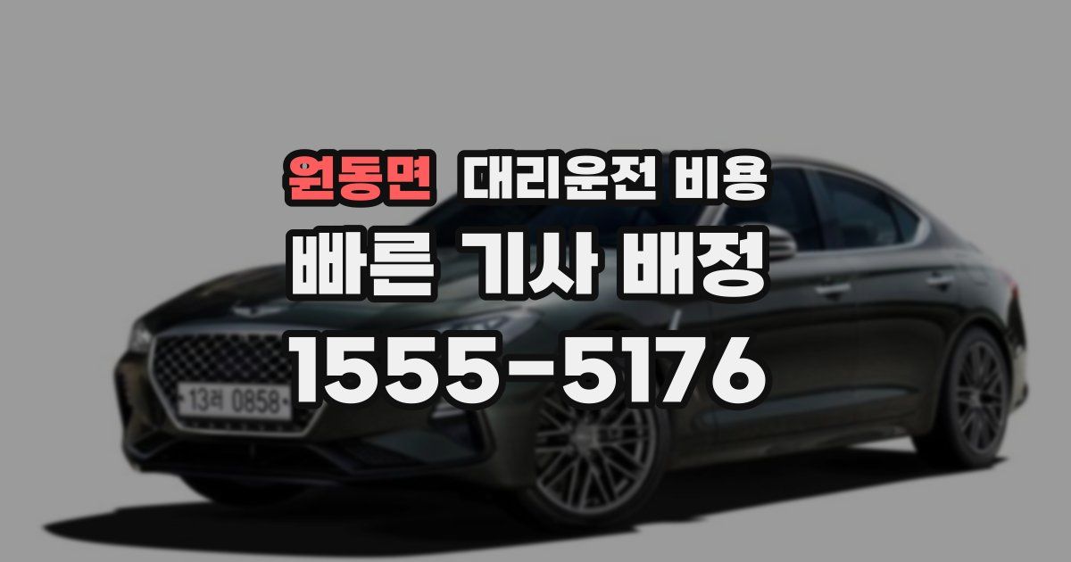 원동면 대리운전 가격