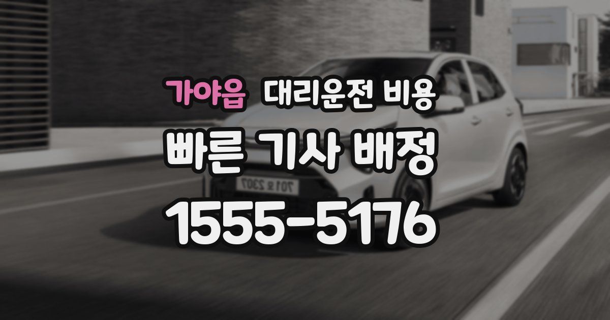 가야읍 대리운전 가격