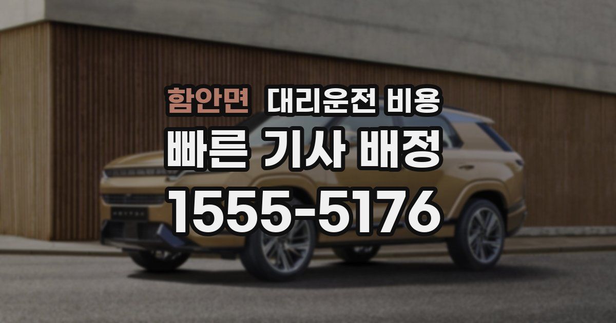 함안면 대리운전 가격