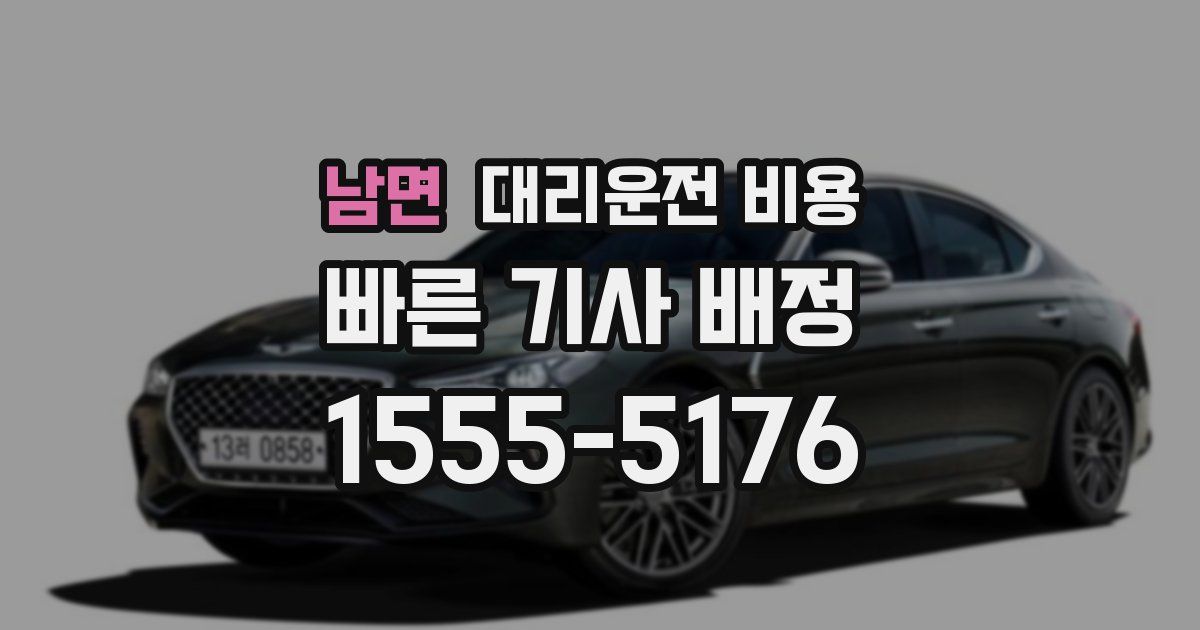 남면 대리운전 가격