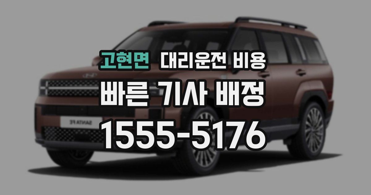 고현면 대리운전 가격