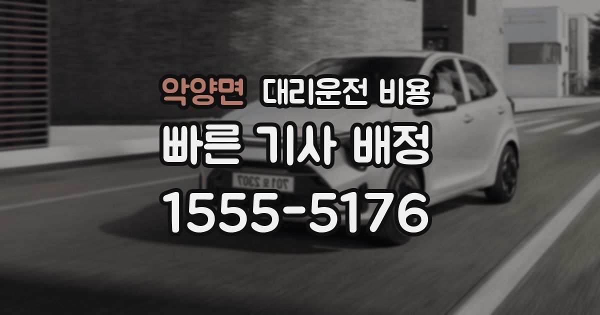 악양면 대리운전 가격