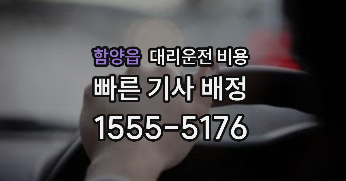 함양읍 대리운전 가격