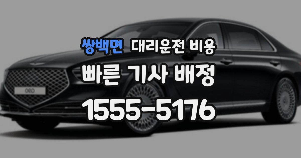 쌍백면 대리운전 가격