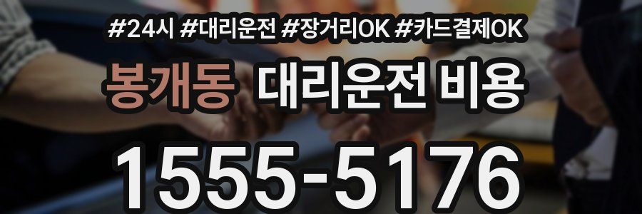 봉개동 대리운전 비용