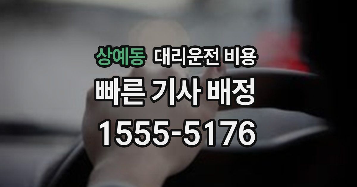 상예동 대리운전 가격