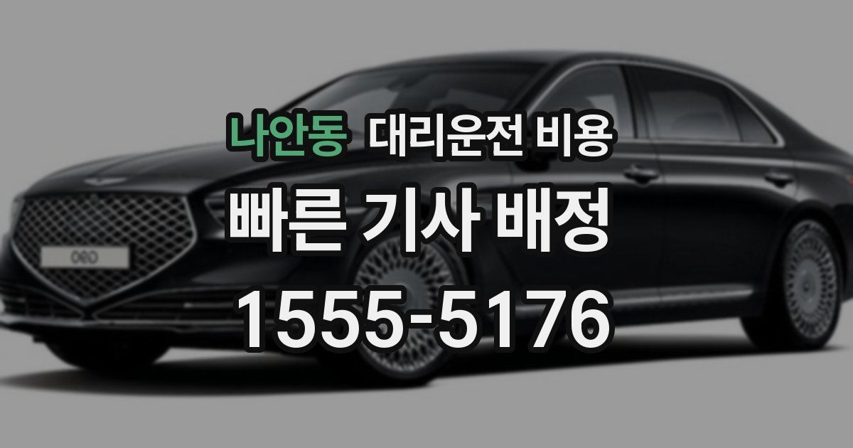 나안동 대리운전 가격