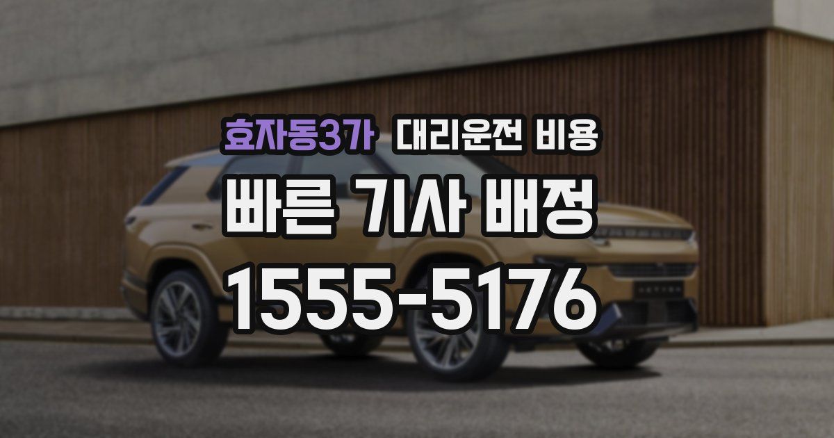 효자동3가 대리운전 가격