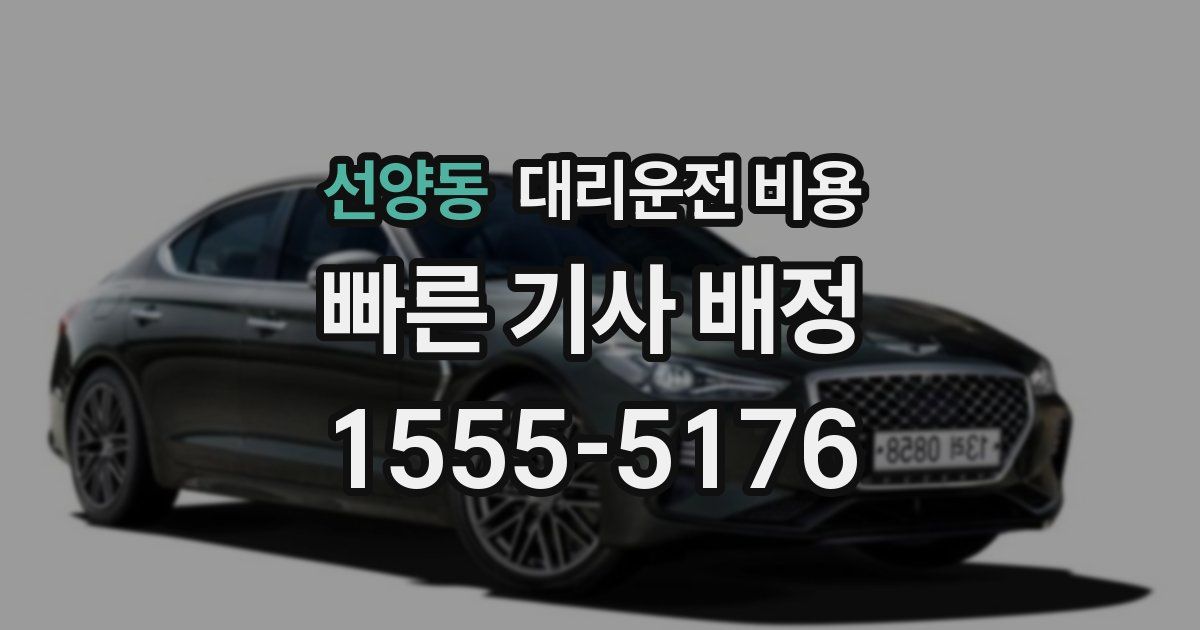 선양동 대리운전 가격